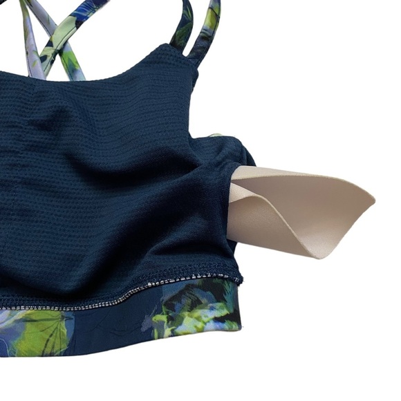 X by Gottex Criss Cross Strap Sports Bra Peach Skin Collection Floral Print XS - Picture 9 of 10